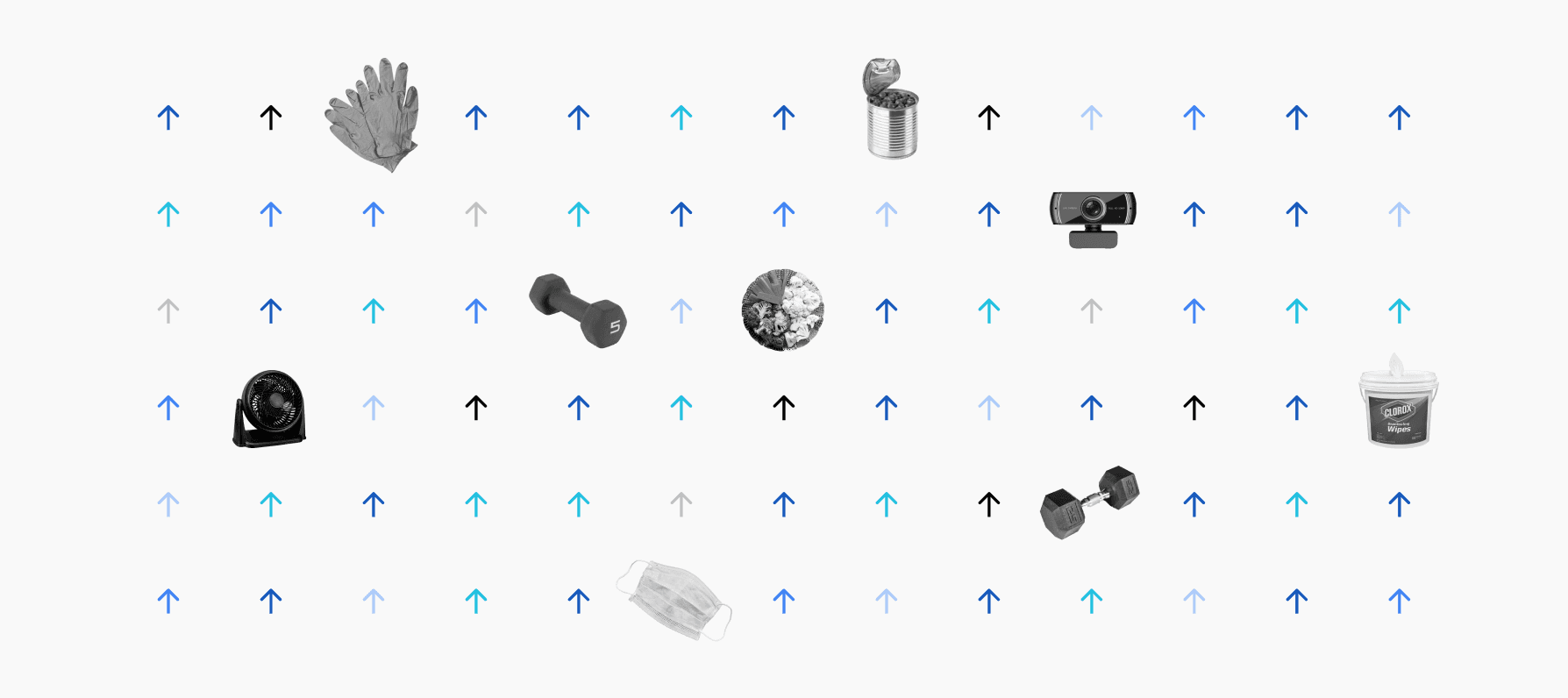 An unused visual I created as an option for the hero of Rising Retail Categories, an interactive tool by Think with Google. (Early in the pandemic, we temporarily released this tool to help retailers understand trending consumer products in Google Search.)