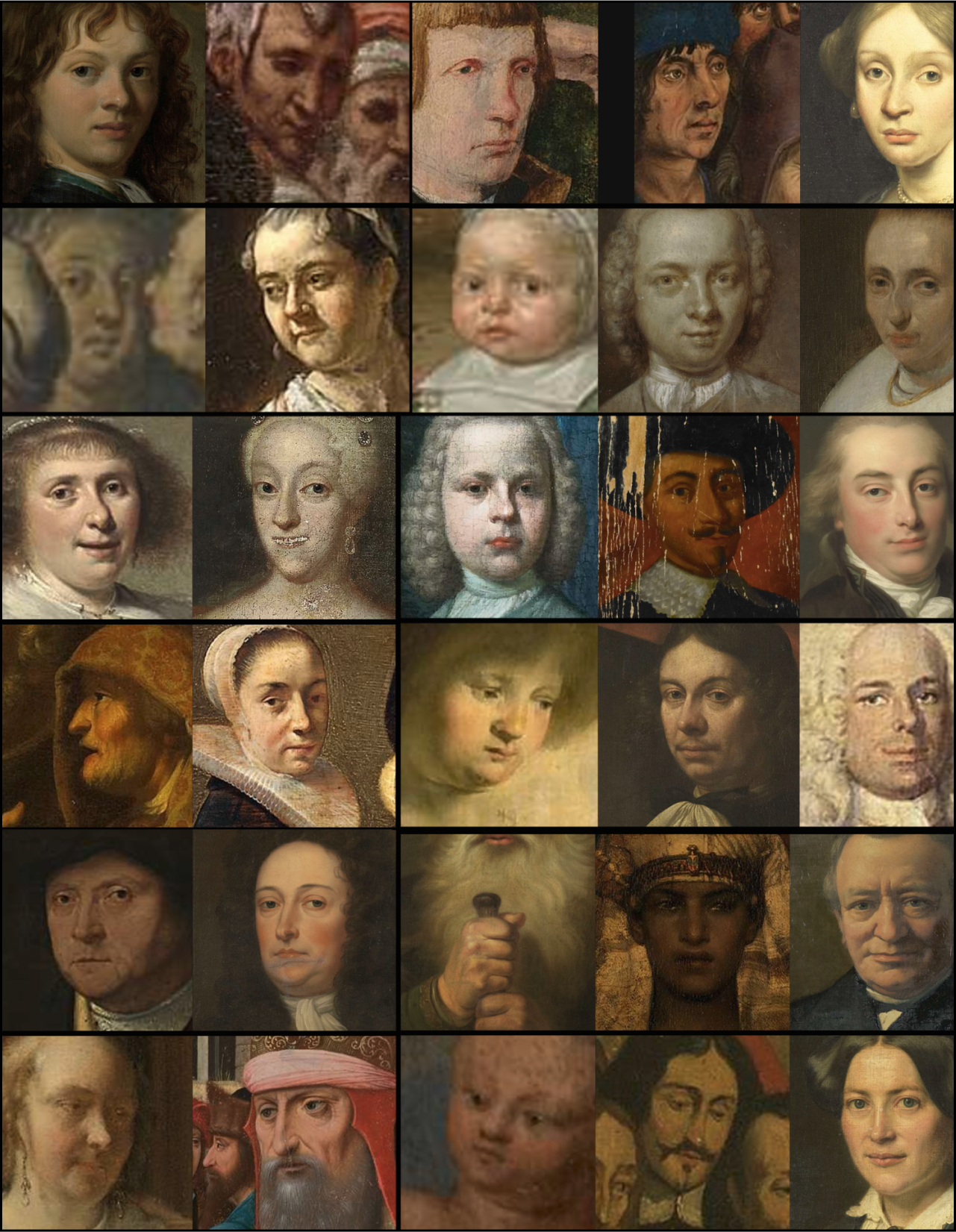 Mosaic of painted, expressive faces from the Rijksmuseum (1 of 2 images)